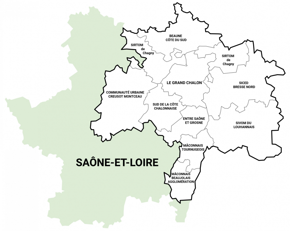 Le territoire du SMET 71